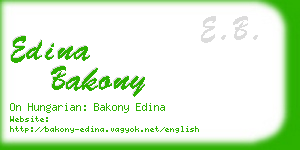 edina bakony business card